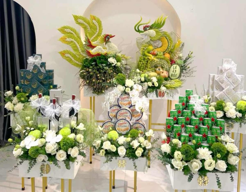 Tráp lễ miền Bắc thường là số lẻ tượng trưng cho sự sinh sôi, phát triển